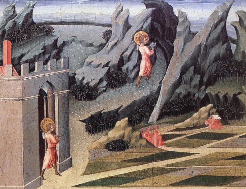 Giovanni di Paolo Johannes Doparen drar sig tillbaka till oknen